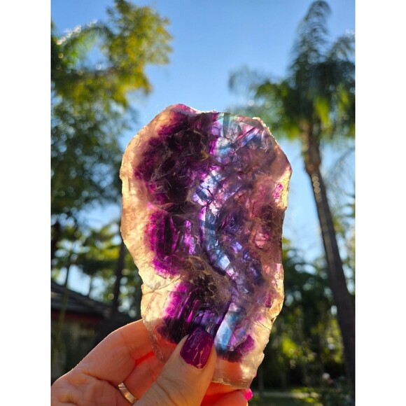 Rainbow Fluorite Crystal Natural Stone Slab - Picture 6 of 12